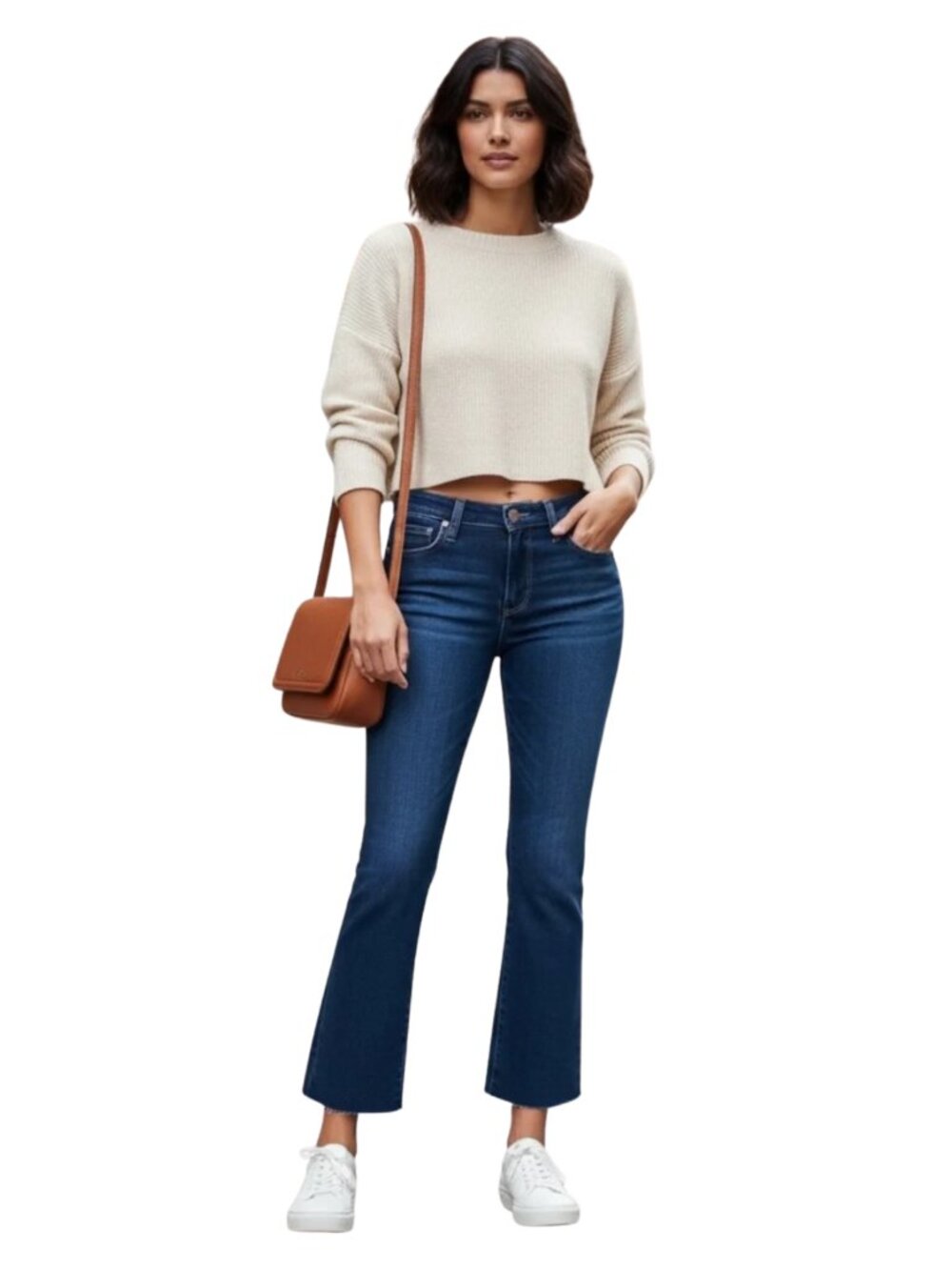 PAIGE Colette Crop Flare Jeans Brentwood Size 26